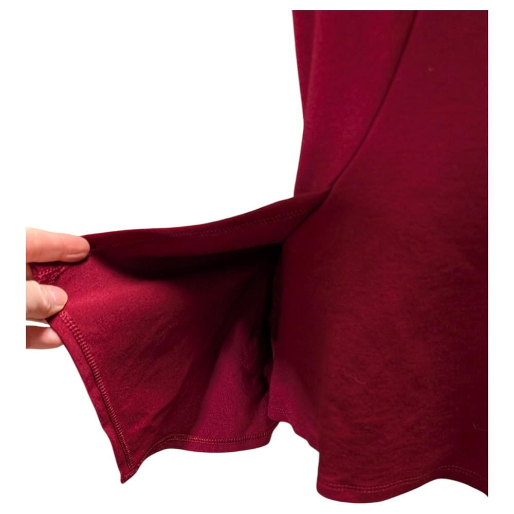 BCBGMaxAzria Wine Short Sleeve Peplum Top - Picture 5 of 8
